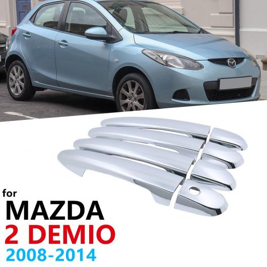 クローム ハンドル カバー 適用: MAZDA2 デミオ MAZDA2 MK3 DE 2008〜2014 ハンドル アクセサリ− ステッカー シルバー 光沢 2009 2010 ハンドルボタンなし・ハンドル 2ボタン AL-NN-2527 AL_5