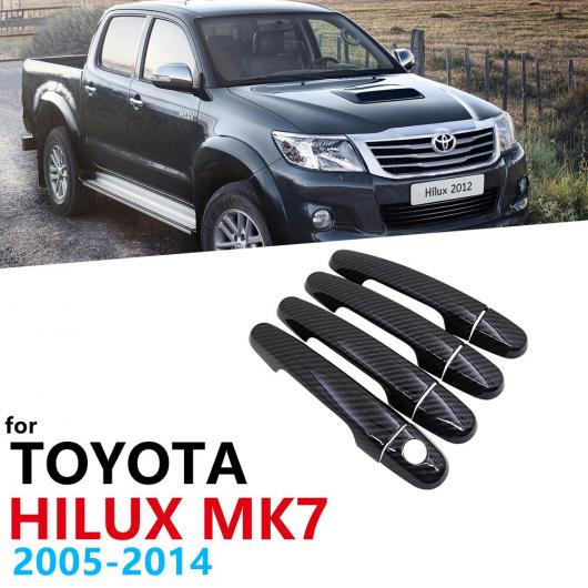 適用: トヨタ ハイラックス MK7 2005〜2014 ステッカー 光沢ブラック カーボンファイバー ドア ハンドル 2006 2007 2008 2009 2010 1キーホール 2ドア・2キーホール 2ドア AL-NN-2584 AL_5