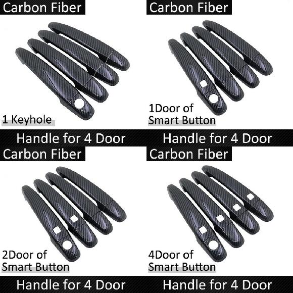 光沢ブラック カーボンファイバー ドア ハンドル カバー トリム セット 適用: トヨタ シエンタ XP80 80 MK1 2003〜2014 キャップ エクステリア ボタンなし 4ドア〜4ボタン 4ドア AL-NN-2617 ALの通販は