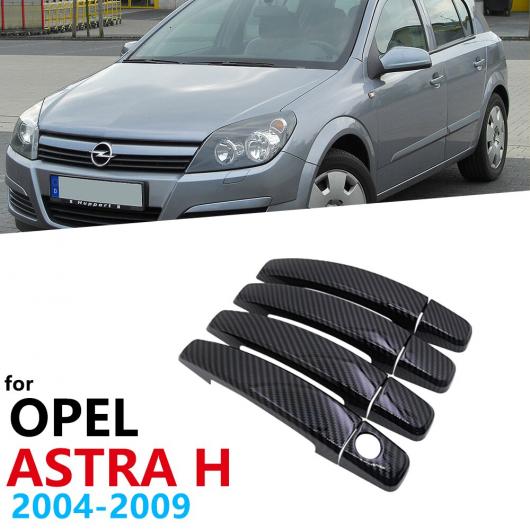 光沢ブラック カーボンファイバー ドア ハンドル カバー トリム 適用: オペル/OPEL アストラ H 2004〜2009 ボクスホール/VAUXHALL ホールデン/HOLDEN ファミリー ハンドル 2ドア AL-NN-2650 AL_5