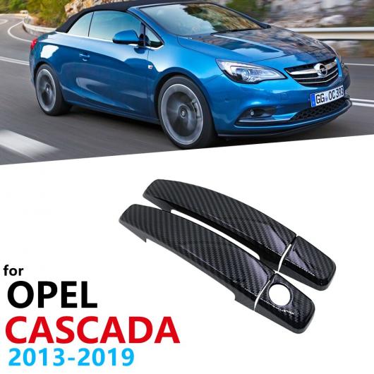 光沢ブラック カーボンファイバー ドア ハンドル カバー トリム 適用: オペル/OPEL カスケーダ カブリオ ビュイック/BUICK ボクスホール/VAUXHALL 2013〜2019 ステッカー 2014 AL-NN-2653 AL