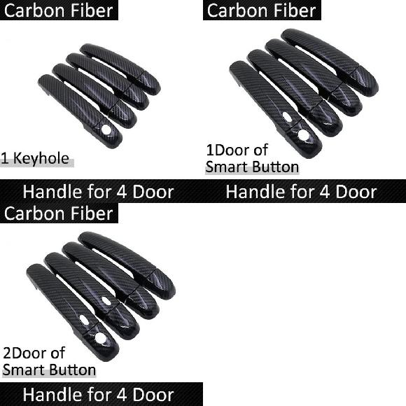 ブラック カーボンファイバー ドア ハンドル カバー 4ドア 保護 適用: プロトン エルティガ 2012〜2017 ステッカー 2013 2014 2015 1キーホールボタンなし〜1キーホール 2ボタン AL-NN-2675 ALの通販は 9,742円