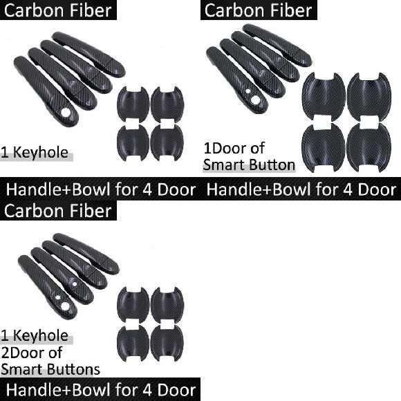 ブラック カーボンファイバー ドア ハンドル カバー トリム セット 適用: 日産 ティーダ パルサー C12 MK2 2012〜2019 ハンドルボウルボタンなし〜ハンドルボウル 2ボタン AL-NN-2703 ALの通販は 16,030円