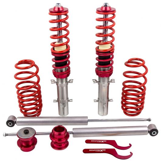 コイルオーバー サスペンション ショック アブソーバー ストラット キット 適用: VW ゴルフ MK4 GTI オール コイルオーバー ロアリング キット ショック レッド AL-NN-3200 AL