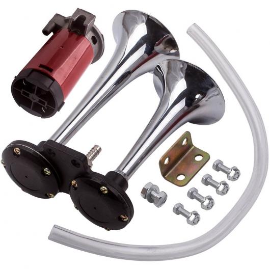 150DB エア ホーン デュアル トランペット トラック ラウド 適用: 12V トレイン ボート キット コンプレッサー AL-NN-4518 ALの通販は