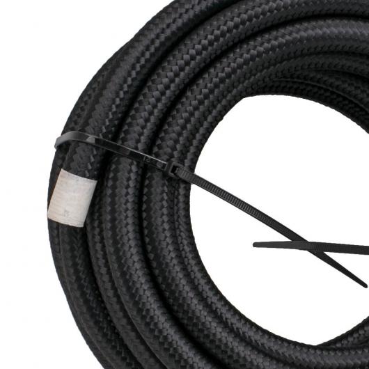 20FT AN6 6AN ナイロン 編み込み オイル フューエル ライン + ホース アダプタ キット ブラック AL-NN-4664 AL_4