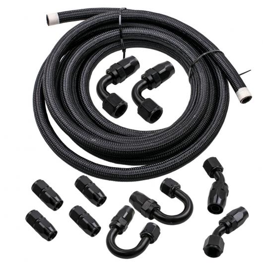 10AN ステンレス スチール 編み込み ガス/オイル/フューエル ライン ホース + 10ホース エンド オス フィッティング キット AL-NN-5087 AL