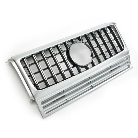 W463 フロント グリル 適用: メルセデス・ベンツ Gクラス W463 2009-2017 フロント バンパー ミドル グリル ブラック・シルバー AL-NN-5364 AL_6