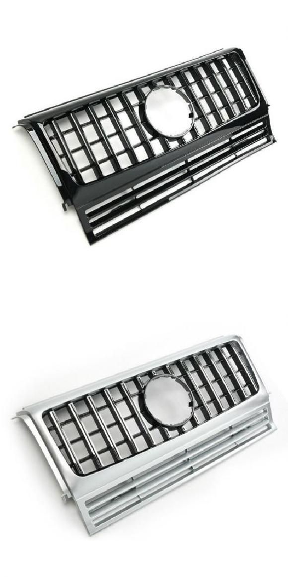 W463 フロント グリル 適用: メルセデス・ベンツ Gクラス W463 2009-2017 フロント バンパー ミドル グリル ブラック・シルバー AL-NN-5364 AL