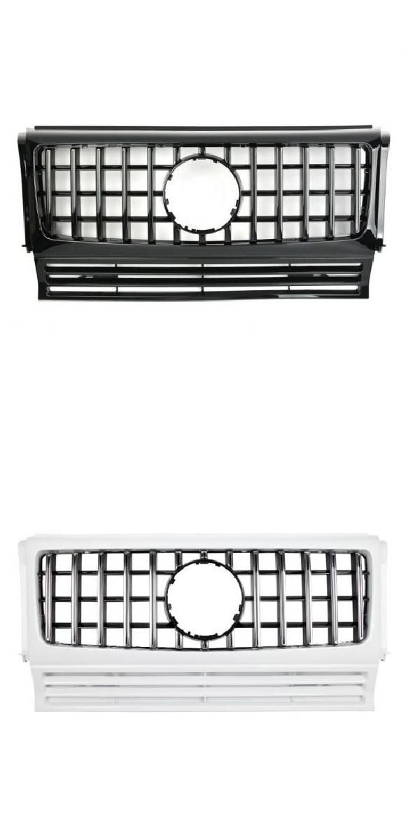 W463 フロント バンパー メッシュ グリル フロント 適用: メルセデス・ベンツ Gクラス W463 セダン グリル 1990-2018 ブラック・シルバー AL-NN-5377 AL