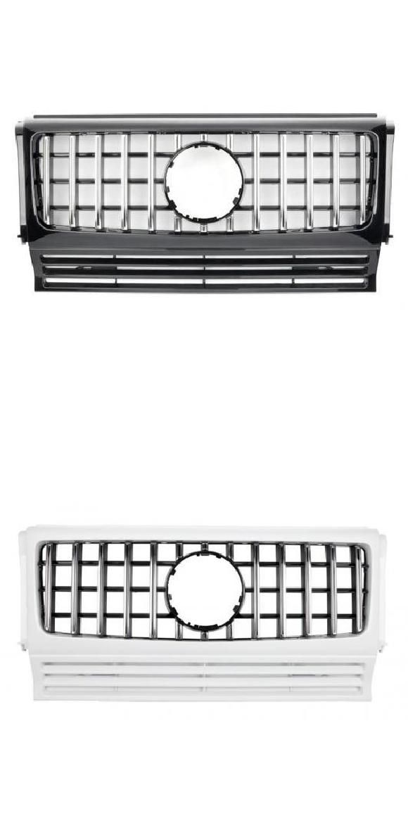 ABS プラスチック フロント バンパー レーシング グリル 適用: メルセデス・ベンツ Gクラス W463 G500 G63 G65 G800 1990-2018 エンブレム ブラック・ホワイト AL-NN-5579 AL