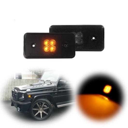 スモーク レンズ アンバー フル LED サイド マーカー ライト 適用: 2002-14 メルセデス W463 Gクラス G500 G550 G55 G63 AMG サイドマーカー ランプ スモーク レンズ AL-NN-5589 AL
