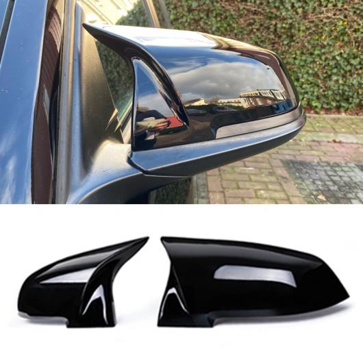 2ピース バックミラー ミラー カバー キャップ カーボン ブラック 適用: BMWシリーズ 1 2 3 4 X M 220i 328i 420I F20 F21 F22 F23 F30 F32 F33 F36 X1 カーボンファイバー パターン AL-NN-5923 AL_2