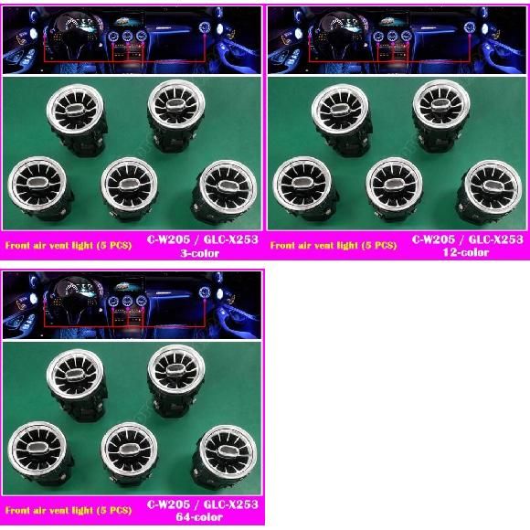 通気口 タービン ライト LED ランプ 適用: メルセデス・ベンツ A/C/E/S/V/CLA/GLA/GLC クラス W176 W205 W213 W222 W447 W117 W156 X253 セット 4〜セット 6 AL-NN-6023 AL