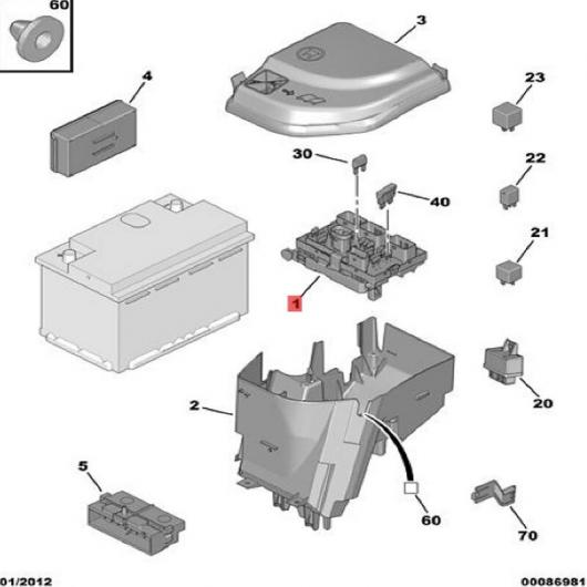 9809742780 9664705980 9667044980 ヒューズ ボックス ユニット アセンブリ BSM R02=R19 適用: シトロエン C5 プジョー 3008 AL-NN-6657 AL