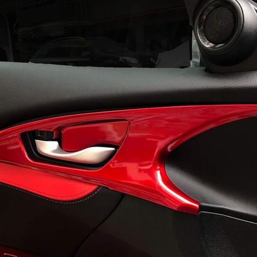 インテリア 自動車 ドア ハンドル ボウル カバー モールディング トリム 4ピース アクセサリー 適用: ホンダ 10世代 シビック 2016-2019 レッド レッド AL-NN-8602 AL_3