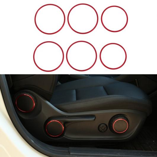 6ピース カーシート アジャスター スイッチ ノブ リング カバー トリム レッド 適用: メルセデス ベンツ A B GLA CLA クラス W176 W117 W246 C117 A180 AL-NN-8719 AL