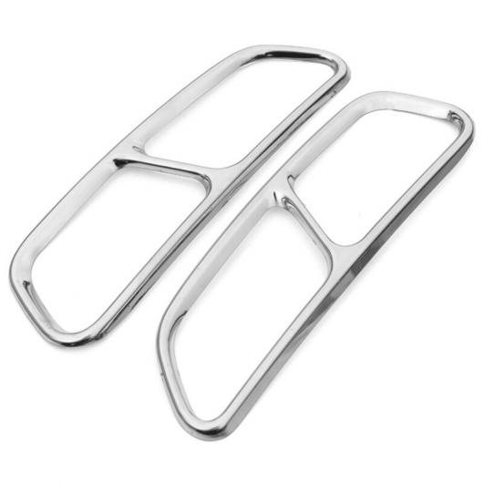 リア デュアル エキゾースト マフラー テール インテリア エンド パイプ チップ カバー トリム 適用: アウディ/AUDI A6 C7 2012 2013 2014 2015 2016 2017 2018 シルバー AL-NN-9152 AL