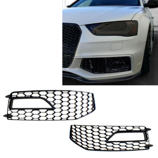 フロント バンパー メッシュ グリル グリル フォグランプ グリル カバー トリム 適用: アウディ/AUDI A4 B8.5 S-ライン S4 RX4 2013 2014 2015 適用: S-ライン バンパー ブラック AL-NN-9165 AL