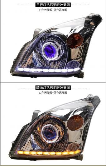 ヘッド ライト 適用: トヨタ ランド プラド ヘッドライト クルーザー LC120 2003-2009 HID DRL ヘッドランプ ホワイト イエロー トヨタ プラド クルーザー 2003-2009 左ハンドル AL-OO-0254 AL_4