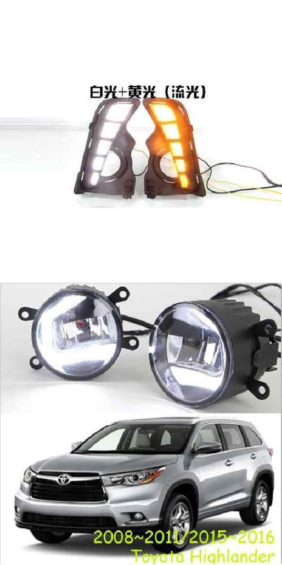 1セット バンパー ランプ 適用: トヨタ ハイランダー デイタイム ライト LED 2017 2018 LED DRL ホワイト イエロー・LED フォグランプ トヨタ ハイランダー 2017-2019 AL-OO-0451 ALの通販は