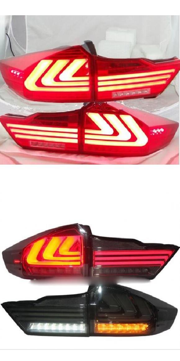 適用: テール ランプ シティ テールライト 2014 2015 2016 リア ライト レッド・スモーク ホワイト ホンダ シティ 2014-2016 1セット 2ピース AL-OO-0453 AL