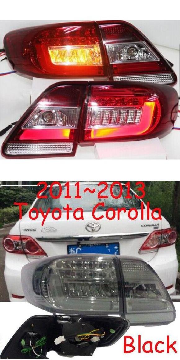 2ピース チューニング ヘッド ランプ 適用: カローラ 2011 2012 2013 ヘッドライト LED DRL レッド テールライト・ブラック テールライト トヨタ カローラ 2010-2013 AL-OO-0488 ALの通販は