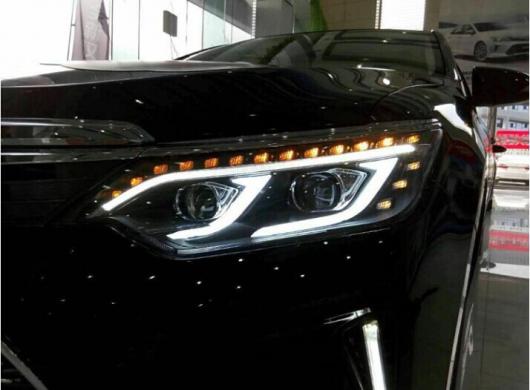 2ピース 適用: カムリ ヘッドライト 2014 2015 2016 V55 LED DRL BI キセノン レンズ ハイ ロー ビーム モデル1スタイル・モデル2スタイル トヨタ カムリ 2015-2016 AL-OO-0489 AL_2