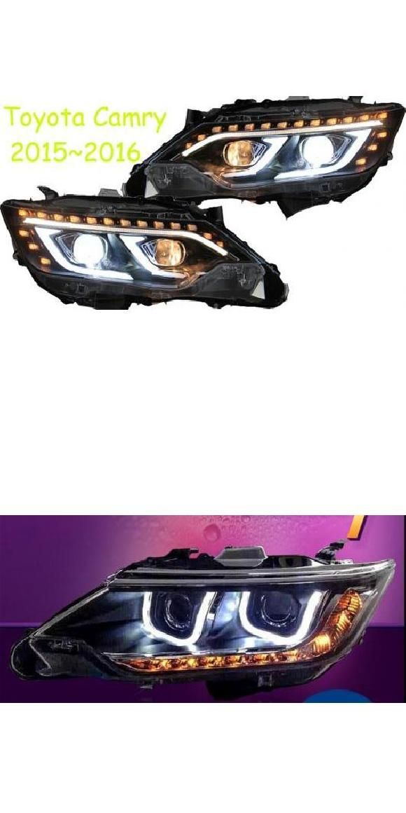 2ピース 適用: カムリ ヘッドライト 2014 2015 2016 V55 LED DRL BI キセノン レンズ ハイ ロー ビーム モデル1スタイル・モデル2スタイル トヨタ カムリ 2015-2016 AL-OO-0489 AL