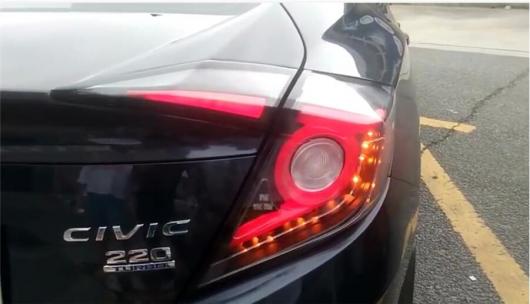 ビデオ ディスプレイ テール ライト 適用: シビック テールライト LED DRL ランニング フォグライト リア スモーク ブラック レッド ホンダ シビック 2014-2016 1セット 4ピース AL-OO-0523 AL_2