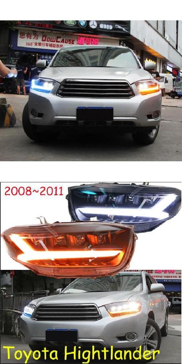 バンパー ヘッド ライト 適用: トヨタ ハイランダー 2008-2011 LED DRL デイタイム ホワイト イエローブルー・ホワイト イエロー トヨタ ハイランダー 2008-2011 AL-OO-0677 AL