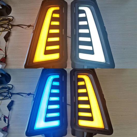 1ペア LED DRL フォグランプ 適用: トヨタ ハイエース 2019 2020 12V LED デイタイムランニングライト イエロー ウインカー ホワイト イエロー ブルー AL-OO-0823 AL_3