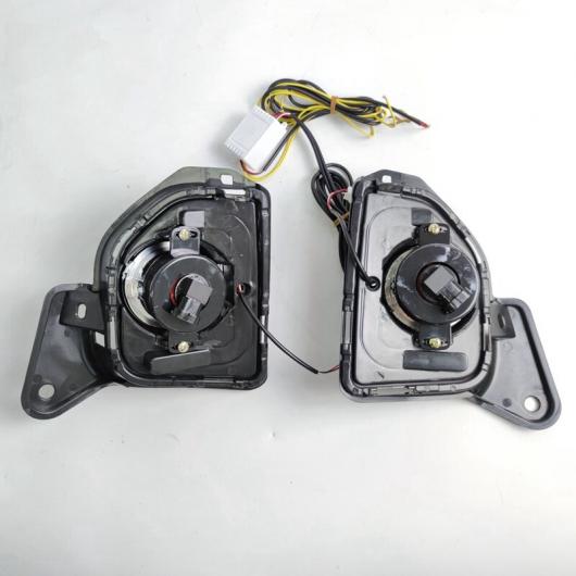 2ピース LED 12V ABS フォグランプ DRL デイタイムランニングライト 適用: トヨタ ハイエース 2014 2015 2016 2017 2018 ウインカー ブラック AL-OO-0853 AL_2
