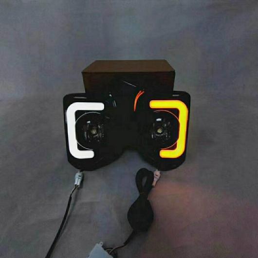 2ピース LED 12V ABS フォグランプ DRL デイタイムランニングライト 適用: トヨタ ハイエース 2014 2015 2016 2017 2018 ウインカー ブラック AL-OO-0853 AL_3