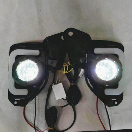 2ピース LED 12V ABS フォグランプ DRL デイタイムランニングライト 適用: トヨタ ハイエース 2014 2015 2016 2017 2018 ウインカー ブラック AL-OO-0853 AL_4