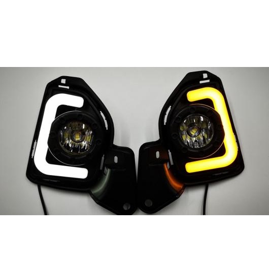 1セット LED 12V ABS フォグランプ DRL デイタイムランニングライト 適用: トヨタ ハイエース 2014 2015 2016 2017 2018 ウインカー ホワイト イエロー AL-OO-0927 AL