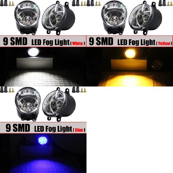4000lm フォグライト LED デビル アイ DRL H11 12V スタイリング 適用: トヨタ RAV4 ハイランダー カローラ カムリ ヴェンザ タンドラ タコマ 9 SMD ホワイト〜9 SMD ブルー AL-OO-0936 AL