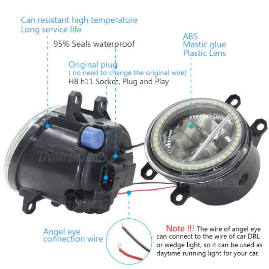 フォグライト LED エンジェル アイ DRL デイタイム ランニング ランプ 適用: トヨタ カローラ カムリ プリウス タコマ タンドラ ホワイト ホワイト〜ホワイト イエロー AL-OO-0962 AL_2