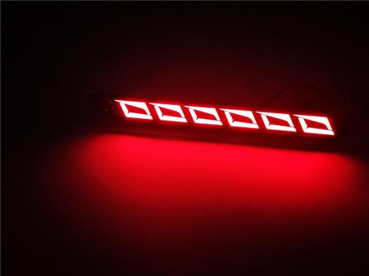 2ピース LED リア バンパー リフレクター テール ブレーキ ライト 適用: トヨタ RAV4 ハリアー シエナ EZ アルファード マーク X レッド カバー〜モデル E 3ファンクション AL-OO-1008 AL_4