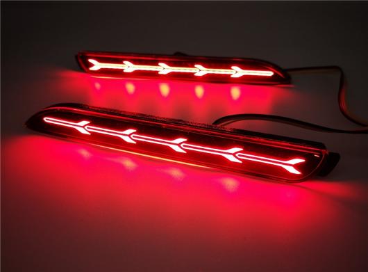 2ピース LED リア バンパー リフレクター テール ブレーキ ライト 適用: トヨタ RAV4 ハリアー シエナ EZ アルファード マーク X レッド カバー〜モデル E 3ファンクション AL-OO-1008 AL_6