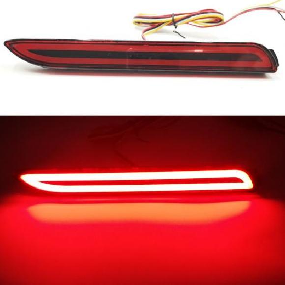 2ピース LED リア バンパー リフレクター テール ブレーキ ライト 適用: トヨタ RAV4 ハリアー シエナ EZ アルファード マーク X レッド カバー〜モデル E 3ファンクション AL-OO-1008 AL
