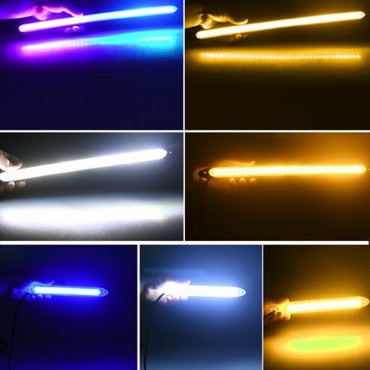 2ピース LED ストリップ ターンシグナルライト イエロー 防水 ブライト フレキシブル デイタイム ランニング ライト 12V 適用: テスラ/TESLA モデル 3 2017 2018 D4 ホワイト イエロー AL-OO-1046 AL_2