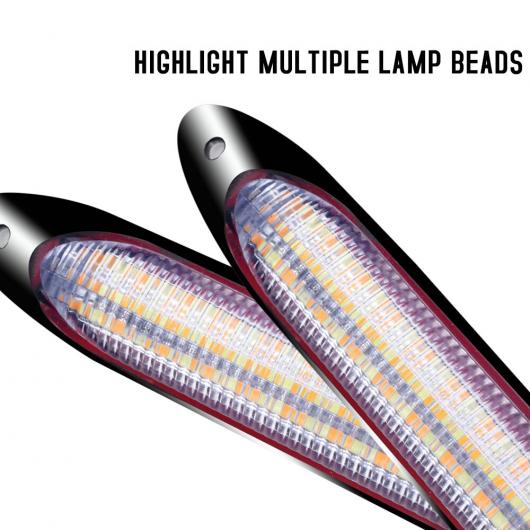 2ピース LED ストリップ ターンシグナルライト イエロー 防水 ブライト フレキシブル デイタイム ランニング ライト 12V 適用: テスラ/TESLA モデル 3 2017 2018 D4 ホワイト イエロー AL-OO-1046 AL_3