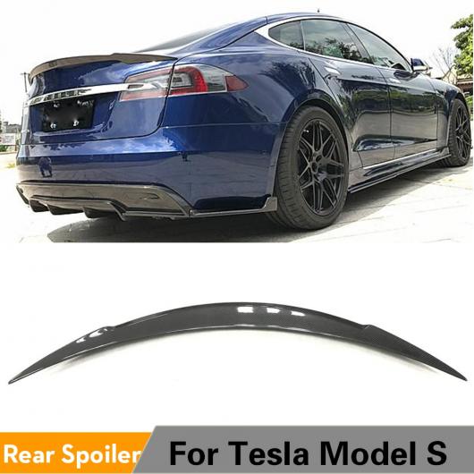 後押し ブート スポイラー ブーツ 下唇 舞台の袖 スポイラー 当てはめる: テスラ/TESLA ひな型 S 2014-2019 炭素衣料繊維 後押し ブート スポイラー AL-OO-1244 AL