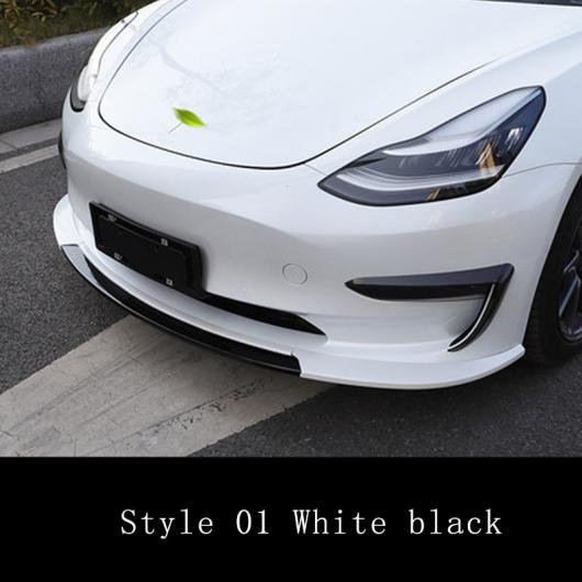 3ピース カーボン調/ブラック フロント バンパー スプリッタ リップ ボディ キット スポイラー ディフューザー ガード 適用: テスラ/TESLA モデル 3 セダン 2017-2020 カーボン AL-OO-1265 AL_5