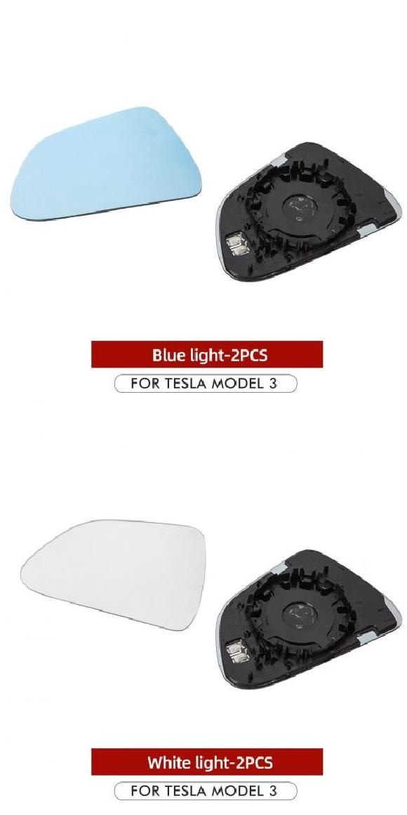 テスラ/TESLA バックミラー 保護 フレーム カバー ガラス 適用: テスラ/TESLA モデル 3 アクセサリー バックミラー ミラー カバー モデル 3 ブルー ライト・ホワイト ライト AL-OO-1278 AL