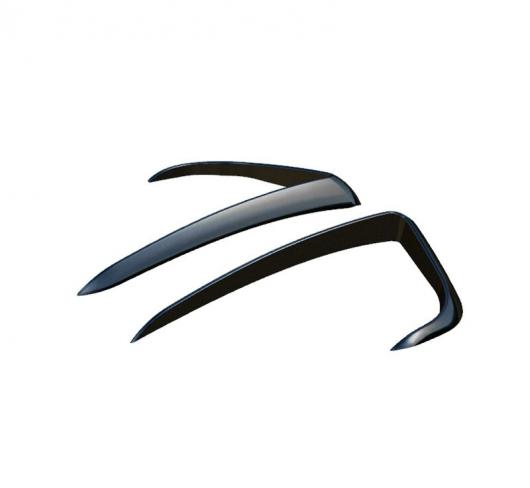 2ピース 適用: テスラ/TESLA モデル 3 マット カーボンファイバー フロント バンパー スプリッタ カナード フォグランプ カバー ブラック AL-OO-1367 AL