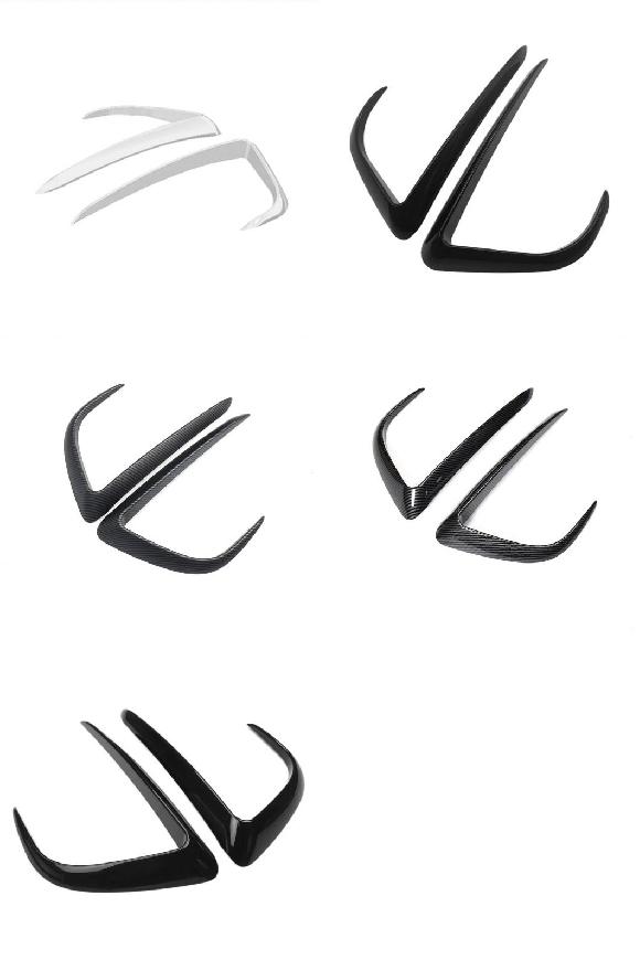 フロント フォグランプ ステッカー 適用: テスラ/TESLA モデル Y アイブロー スポイラー ブレイド トリム カーボンファイバー ABS ブラック ホワイト 2019-2021 ホワイト〜光沢カーボン AL-OO-1466 ALの通販は