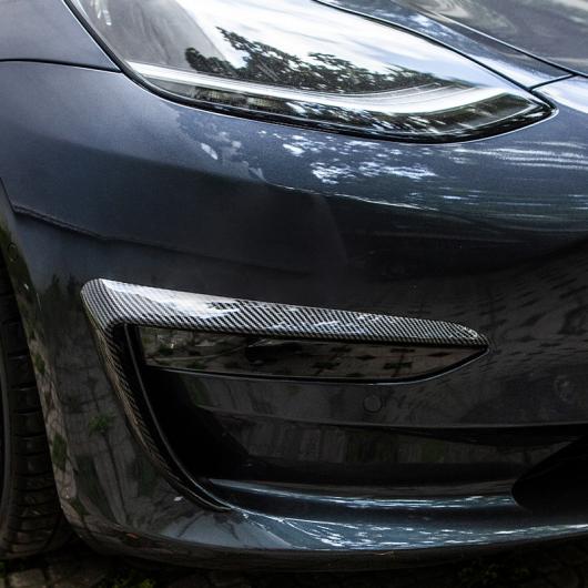 2ピース 適用: テスラ/TESLA モデル 3 2021 アクセサリー ABS フロント パネル カバー スポイラー ダスト カバー 装飾 アクセス カーボン調 ブライト・カーボン調 マット AL-OO-1524 AL_3
