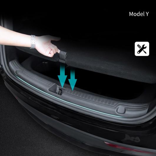 適用: テスラ/TESLA モデル Y トランク シル プレート カバー TPE ラバー プロテクター バンパー ガード＋ABS サイド フェンダー カバー フルセット AL-OO-1526 AL_2